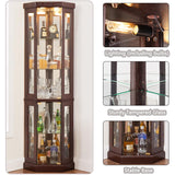 XZTUAJ Corner Curio Cabinet Display Case with Light, 69" H Glass Display Cabinet, Display Showcase Case Storage with Tempered Glass Door & Adjustable Glass Shelves for Living Room (Dark Cherry) XZTUAJ