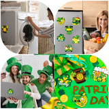 Arrowbash 12 Sets St. Patrick's Day Plaster Painting Kit Ceramics to Paint Green Shamrock Fridge Magnets DIY Irish Theme Plaster Statue Crafts Unpainted Ceramic Figurines Refrigerator Magnets Arrowbash