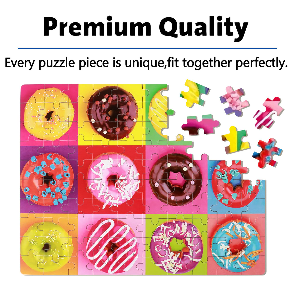 LELEMON Puzzles for Kids Ages 4-8,Donut Puzzle 100 Piece Puzzles for Kids in a Metal Box, Educational Kids Puzzles Jigsaw Puzzles 100 Piece Puzzle Games Puzzle Toys for Girls and Boys LELEMON