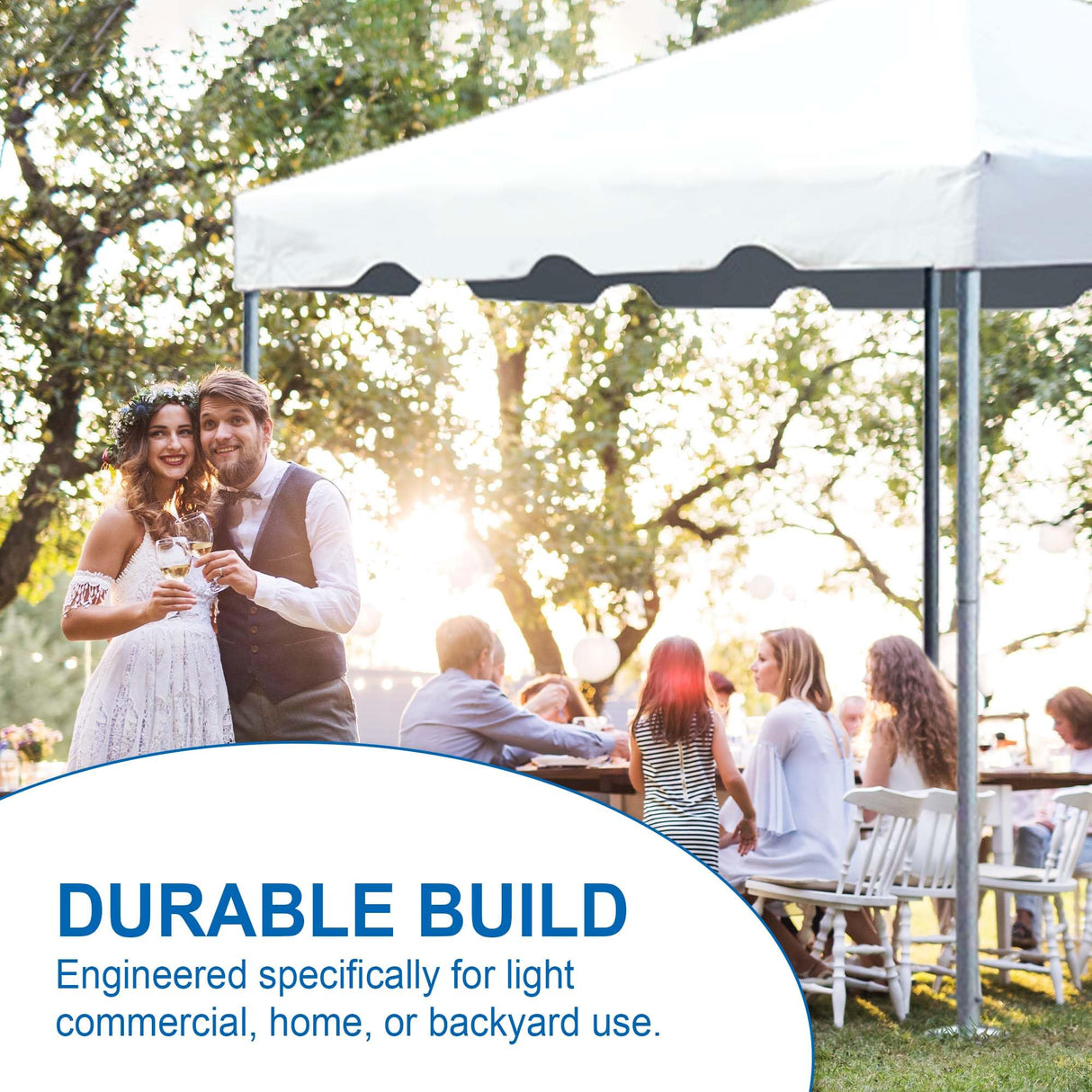Party Tents Direct 20'x40' Weekender West Coast Tent Frame Party Tent with Sidewalls (White) - Tents for Parties, Weddings, Birthdays, Banquets, Fiestas, Workshop, Outdoor Event Party Tents Direct