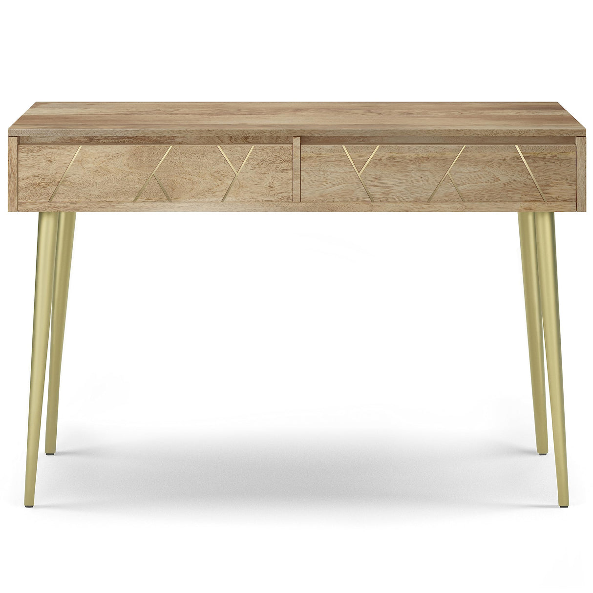 SIMPLIHOME Jager Solid Mango Wood and Metal 48 Inch Wide Contemporary and Mid Century Console Table in Natural, for The Living Room, Entryway and Bedroom SIMPLIHOME