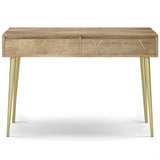 SIMPLIHOME Jager Solid Mango Wood and Metal 48 Inch Wide Contemporary and Mid Century Console Table in Natural, for The Living Room, Entryway and Bedroom SIMPLIHOME