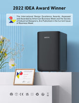 AstroAI Mini Fridge 2.0 Gen, 6 Liter/8 Cans Makeup Skincare Fridge 110V AC/ 12V DC Portable Thermoelectric Cooler and Warmer Little Tiny Fridge for Bedroom, Cosmetics (Dark Black) AstroAI