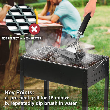 GRILLART Grill Brush and Scraper Bristle Free - Safe BBQ Brush for Grill -Stainless Grill Grate Cleaner - Safe Grill Accessories for Porcelain/Weber Gas/Charcoal Grill - Gifts for Grill Wizard/Men/Dad Weetiee