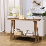 HOKYHOKY Reclaimed Solid Wood Console Table, 43.3" Farmhouse Entryway Table, Narrow Couch Tables Behind Sofa, 2 Tiers Accent Tables for Hallway, Entrance, Foyer, Living Room HOKYHOKY
