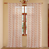 TIVNICO Boho Farmhouse Curtains for Living Room 2 Panels,Linen Floral Fall Curtains 84 Inches Long,Privacy Country Vine Pattern Bedroom Curtain,Let Light in Window Drapes Beige Color TIVNICO