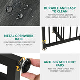 YITAHOME 6-Piece Dining Table Set for 6-8 People, 63 Inch Kitchen Table Set with 4 Chairs and 2 Benches, Farmhouse Rectangular Dining Room Table Set for Kitchen Apartment Saving Space, Dark Grey YITAHOME