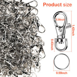 LEOBRO 60PCS Metal Swivel Snap Hooks and Key Rings, 30PCS Small Lobster Claw Keychains Clasps and 30PCS Key Chain Ring for Keychain Clip, Key, Jewelry Making, Art Crafts, Silver LEOBRO
