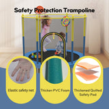 Sedeke 72" Trampoline for Kids with Net, 6 FT Indoor & Outdoor Small Toddler Trampoline with Basketball Hoop & Dart Board for Ages 1-8, Birthday Gifts for Boys & Girls, Baby Toddler Christmas Toys Sedeke