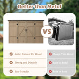 MUPATER 8×4 FT Wooden Storage Shed for Outdoor, Lean-to Shed Kit with Thickened Galvanized Steel Panels, Double Wide Door & Extra Side Door, Wooden Tools Shed with Air Vents for Patio Garden MUPATER