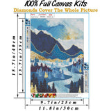 Hestarcul Diamond Painting Kit,Diamond Art Kits for Adults, Abstract Paint with Diamonds Round for Gift,Wall Decor(12x16) (Mountain Sunrise) Hestarcul