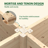 MUPATER 8x4x1.5 FT Wooden Raised Garden Bed, 43 Cubic Feet Outdoor Plant Box with Mortise & Tenon Design, Deep Raised Garden Bed for Herbs, Vegetables and Flowers, Garden, Natural Wood MUPATER