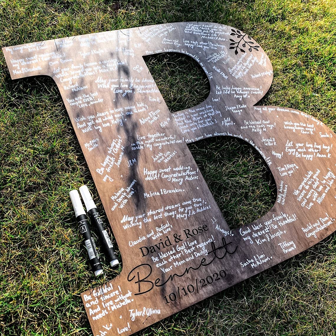 Personalized Wood Letter | Wedding Guest Book | Alternative Guest Book | Wedding Accessories | Wood Book Sign Decor | Unique Handmade for Wedding Wedding By Eli