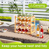 BMOSU Bamboo Wine Rack Wine Storage Cabinet Shelf 16 Bottle Wine Racks Countertop Solid and Practical for Kitchen Dining Room Pantry - 4 Tiers Wine Rack(Natural) BMOSU