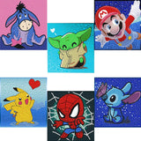 LWZAYS 6 Pieces Diamond Painting Kits for Kids Diamond Art Gem by Number Kits Arts and Crafts for Kids Ages 8-12 Mosaic DIY Full Drill Painting Kits for Home Wall Decor 6" X 6" LWZAYS