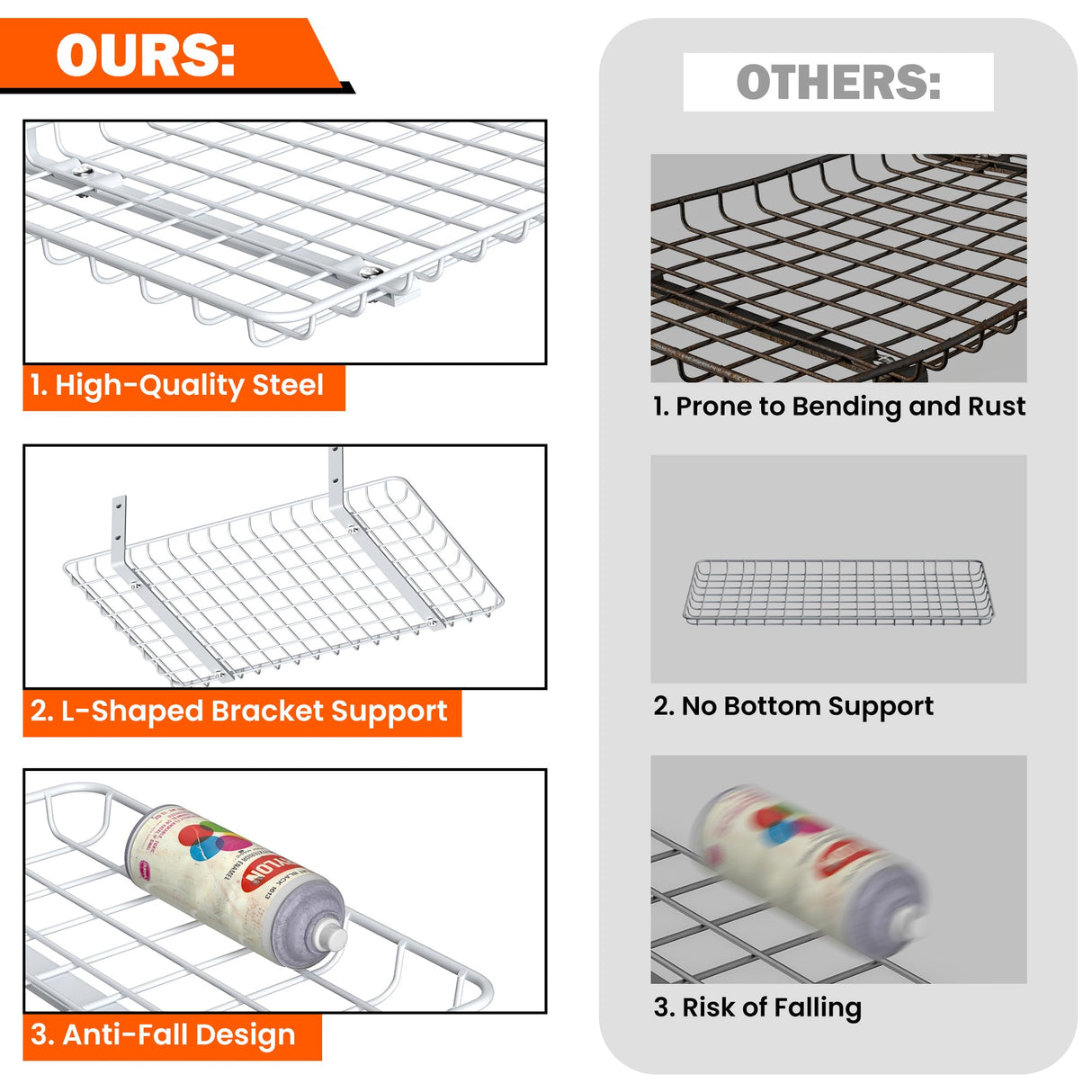 Ultrawall Wall Mounted Storage Shelf, Garage Shelves 24x12 Inch, Metal Shelf Rack, Heavy-Duty Wall Organizer for Closet, Kitchen, Laundry Room 2 Pack, White Ultrawall