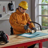 Albott Adjustable Workbench, 28.7-38.6" Height, Rubber Wood Top, Heavy-Duty Design with Power Outlets & Hooks, 2000 LB Capacity for Garage, Workshop, Home, or Office，Red Albott