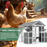 YOPTO Outdoor Wooden Chicken Coop for 10 Chickens,Large Hen House Poultry Habitat Pet Hutch Run Cage with 2 Chicken Nesting Boxes,Walk in Chicken Coops Run W/Ramp and Run,Waterproof Roof,(80"×82"×69") YOPTO