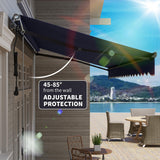 Outsunny 15' x 10' Electric Retractable Awning, Aluminum Frame Motorized Patio Awning with Remote Controller, UV30+ Protection Sun Shade Canopy for Door Window Garden Deck, Dark Blue Outsunny