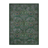 Lahome Floral Washable Rugs 5x7, Soft Green Rugs for Bedroom Living Room, Boho Non Slip Low Pile Forest Stain Resistance Large Throw Carpet for Farmhouse Dining Room Office, Dark Green Lahome