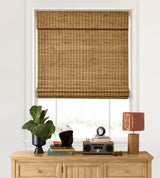 LazBlinds Cordless Bamboo Roman Shades, Privacy Blinds for Interior Windows, Room Darkening Roll Up Bamboo Blinds for Home & Patio, 52" W x 40" H, Privacy-Eastfield Teak LazBlinds