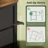 Huuger 9 Drawer Dresser, 47 Inch Dresser TV Stand for 50, 55 Inch TV, Entertainment Center with Drawers, Fabric Dresser Chest of Drawer for Bedroom, Closet, Rustic Brown Huuger