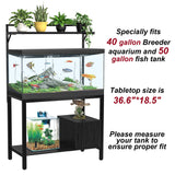 GDLF 40-50 Gallon Fish Tank Stand with Plant Shelf Metal Aquarium Stand with Cubby Storage 36.6" x 18.5" Tabletop fits Aquarium,Turtle Tank,or Reptile Terrariums GDLF