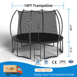 ALTLER Trampoline 14FT Enclosure Net Outdoor Jump for Kids and Adults Round ASTM Approved Heavy-Duty Bounce Mat with Enhanced Weight Capacity ALTLER