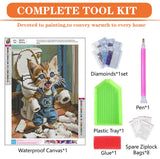 igoodom Diamond Art Kits for Adults, Cat Diamond Art Kits, Full Drill Round Cat Diamond Painting Kits, DIY Gem Art and Crafts for Home Wall Decor Gift 12x16inch igoodom