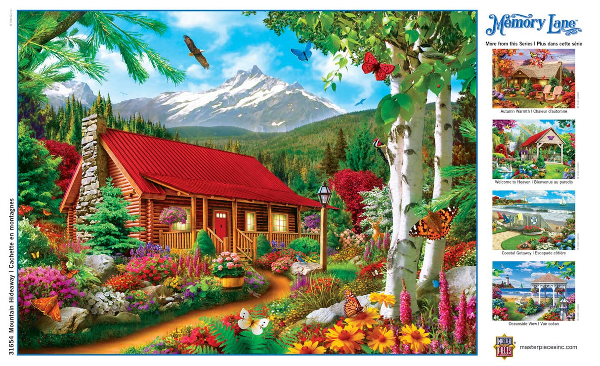 MasterPieces - 300 Piece Jigsaw Puzzle, Large EZ Grip Shapes, Mountain Hideaway, Fun for Adults, Seniors, Family, Kids, Non-Glare Finish, 18"x24" Masterpieces