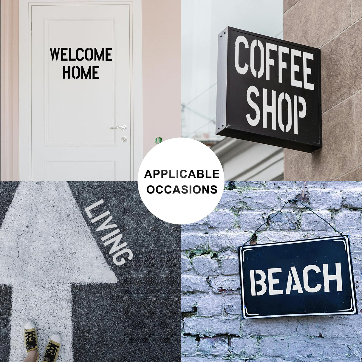 2 Pack - 2 Inch Letter Stencils Set, 72 Reusable Stencils for Painting On Wood, Metal, Walls, Fabric, Rocks with Interlocking, Perfect for Banners, Sign Making & DIY Art (2 inch) Vomulato