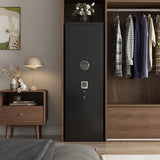 Leariso Biometric Gun Cabinet, Home Safes for Rifles and Pistols, Rifle Gun Safe for Handgun with Adjustable Shelves and Pockets, Gun Cabinet with Alarm Function, Gun Locker, Easy Installation Leariso