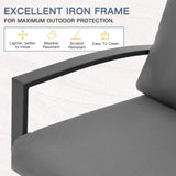 U-MAX Outdoor Patio Furniture Set, 7 Pieces Modern Metal Patio Furniture Set with Waterproof, Outdoor Dining Sofa Set with Table&Chair, Gray Cushions for Balcony, Porch, Lawn, Gray U-MAX