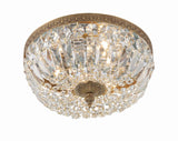 Crystorama 3 Light Clear Italian Crystal Olde Brass Flush Mount Crystorama