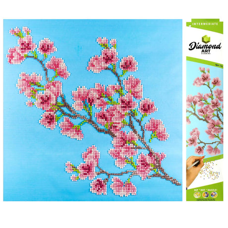 DIAMOND ART BY LEISURE ARTS Diamond Painting Kits for Adults 12"X12" Intermediate Cherry Blossom, Full Drill, Art Kits, Dimond Art, for Adults, Kit DIAMOND ART BY LEISURE ARTS