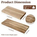 OAKERLAND Floating Shelves for Wall Set of 2, 12 inch Rustic Paulownia Wood Wall Shelves for Bathroom, Living Room, Bedroom and Kitchen, Picture Ledge for Storage,Books,Room Decor, 6x12 inch OAKERLAND