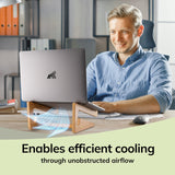 My Fat Gorilla - Wooden Laptop Stand, Wood Computer Stand, Bamboo Laptop Stand Compatible with 10-15'', Universal Laptop Shelf, Ergonomic MacBook Holder, MacBook Stand, Laptop Riser for Desk MY FAT GORILLA