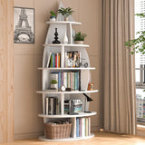 Yeyawomy 72-inch Corner Shelf, 6-Tier Wooden Bookshelf, Floor-Standing Standing Bookcase Storage Rack, Toy Organizer Cabinet Chest, Book Display Shelf, White Yeyawomy