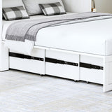 Full Murphy Bed with Storage & Charging Station, Farmhouse Murphy Cabinet Bed with Large Drawer, Hideaway Foldable Platform Bed for for Guest Room, Bedroom, Home Office, Mattress Not Included, White CayugaCrekrd