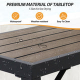 Raysfung Outdoor Bar Table, 55” Patio Bar Height Table, Bar Counter Pub Dining Table with Waterproof Top for Balcony, Garden, Yard, Poolside (Brown) Raysfung