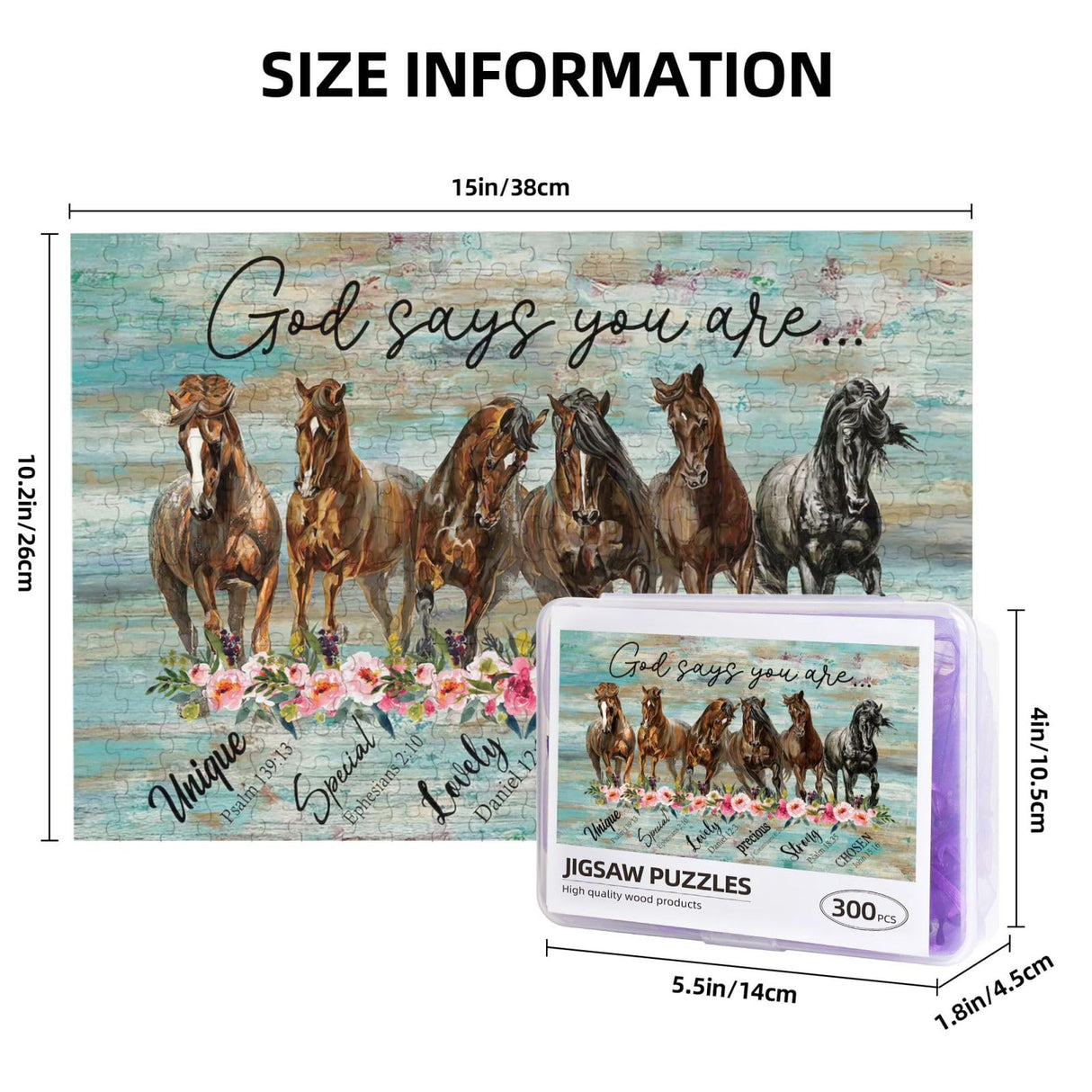 Horse Jigsaw Puzzles God Inspirational Jigsaw Puzzles for Adults Animals and Plants Motivational Toy Educational Intellectual Gcetensr