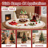 RAINFLOW 36" Christmas Tree Skirt - Faux Fur White Christmas Tree Skirts, Plush Velvet Xmas Decoration Indoor for Home Farmhouse Shop Restaurant School Holiday Party RAINFLOW