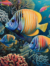 UPABLUNSO 5D Tropical Fish Under The Sea Diamond Painting Set for Adults Digital Painting Fish Diamond Art Set for Crafts Lovers for Room Decoration 12x16 inch UPABLUNSO