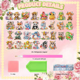 Xuhal 30 Pcs Animal Diamond Painting Magnets Watercolor Animal Diamond Art Magnet Kits for Adults Cute Elephant Tiger Refrigerator Magnetic Sticker 5D Rhinestone Fridge Stickers for DIY Crafts Gifts Xuhal