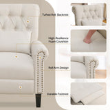 choairy Pushback Recliner Chair, Accent Push Back Chair Set of 2 with Adjustable Footrest Wingback, Upholstered Linen Reclining Sofa with Side Pocket, Comfy Modern Armchair for Living Room, Khaki choairy