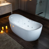 WOODBRIDGE 72" x 35-3/8" Whirlpool Water Jetted and Air Bubble Freestanding Heated Soaking Combination Bathtub with LED control panel, BJ400 WOODBRIDGE