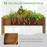 LUE BONA Raised Planter Box with Legs, 47 * 18 * 29 in, Raised Garden Bed with Tools and Storage Shelf, Weather Resistant, 3-Year Warranty, Standing Growing Bed Herb Planter for Vegetable, Brown LUE BONA