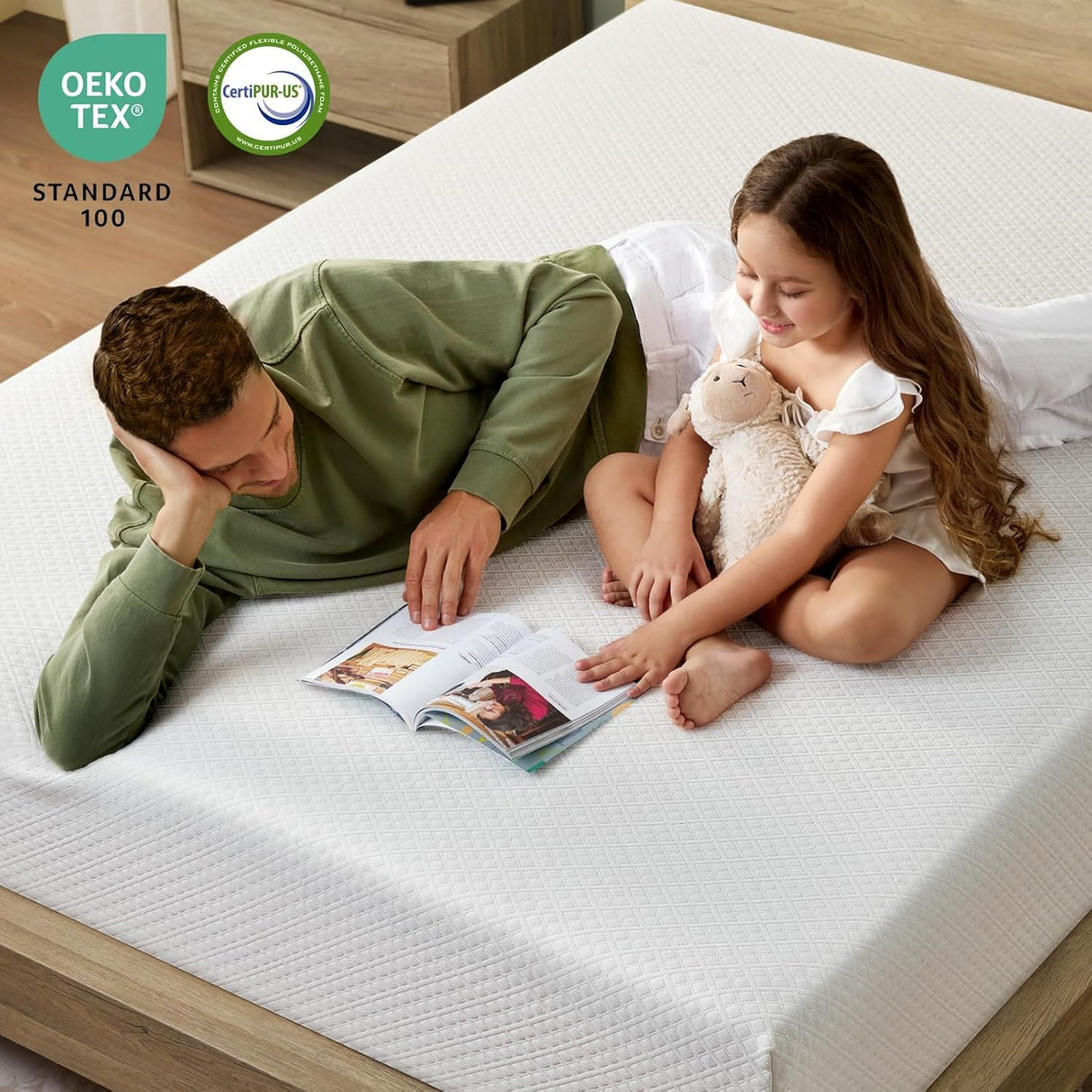 Rolanstar King Size Mattress, 8 Inch Gel Memory Foam Mattress in a Box, Fiberglass Free, Breathable for Cooler Sleep Supportive & Pressure Relief, CertiPUR-US Certified, White Rolanstar