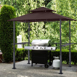 ABCCANOPY 8'x 5' Grill Gazebo Canopy - Outdoor BBQ Gazebo Shelter with LED Light, Patio Canopy Tent for Barbecue and Picnic (Brown) ABCCANOPY