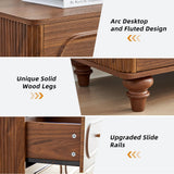 ORRD 9 Drawer Fluted Dresser for Bedroom, Mid Century Modern Chest of Drawers, Wood Storage Small Dresser Organizer for Bedroom Living Room Hallway Closet, Walnut ORRD